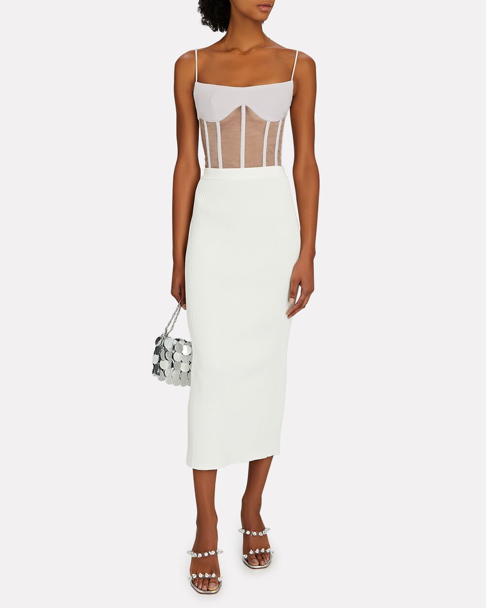 Intermix - Tulle-Trimmed Crepe Corset Top -