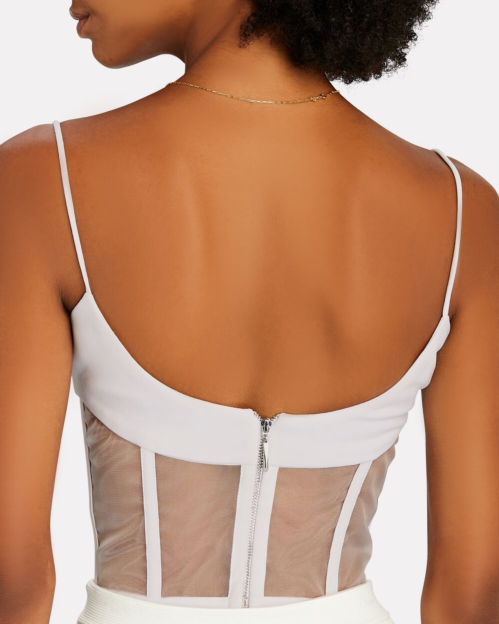 Intermix - Tulle-Trimmed Crepe Corset Top -