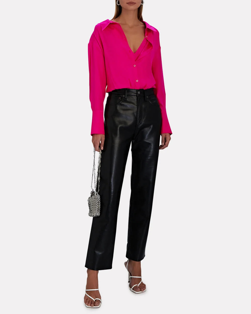 Intermix - Kura Silk Button-Down Bodysuit -