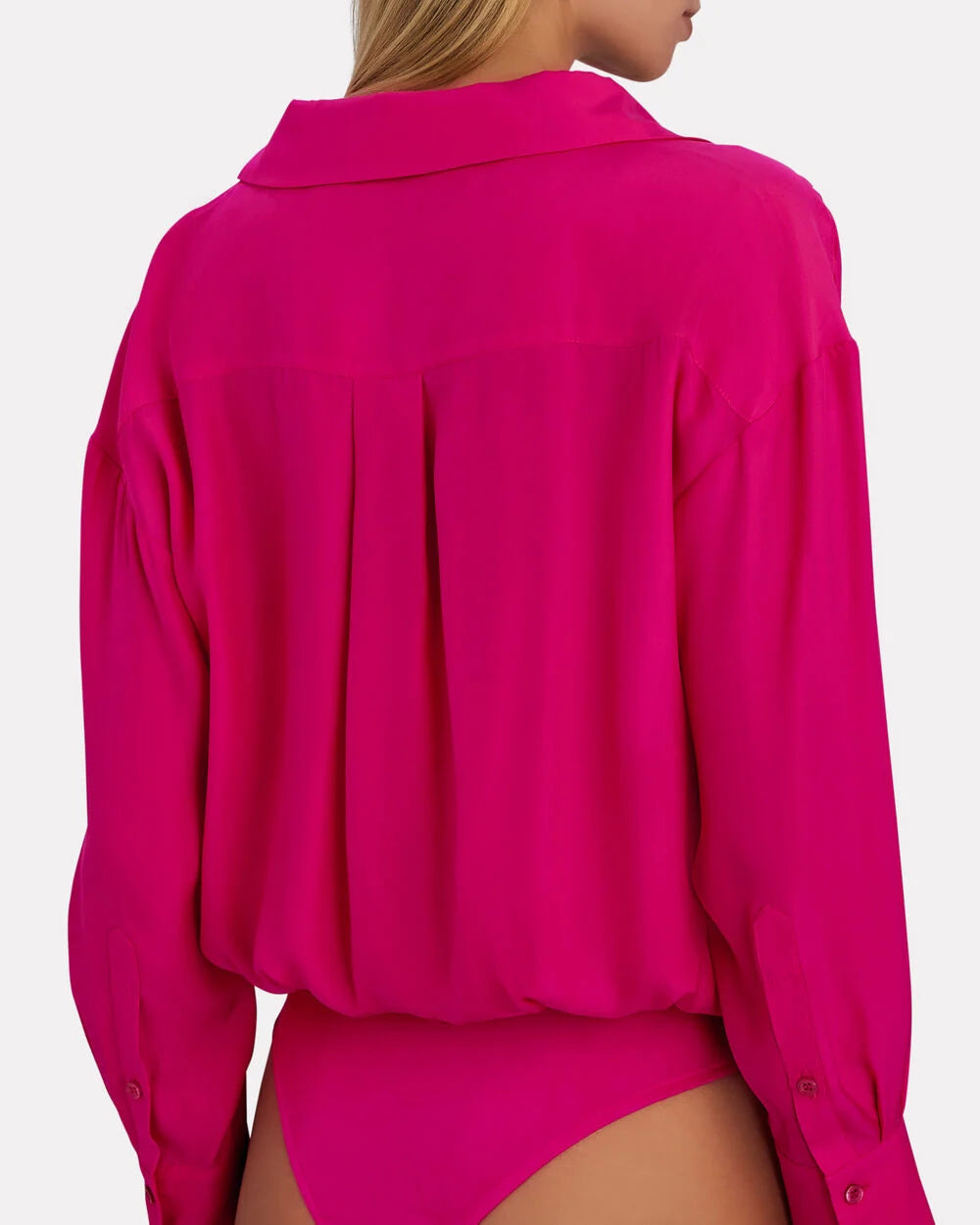 Intermix - Kura Silk Button-Down Bodysuit -