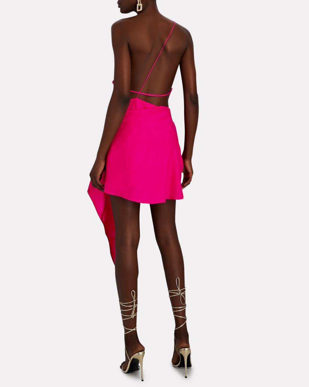 Intermix - Hida Draped Silk-Satin Mini Dress -