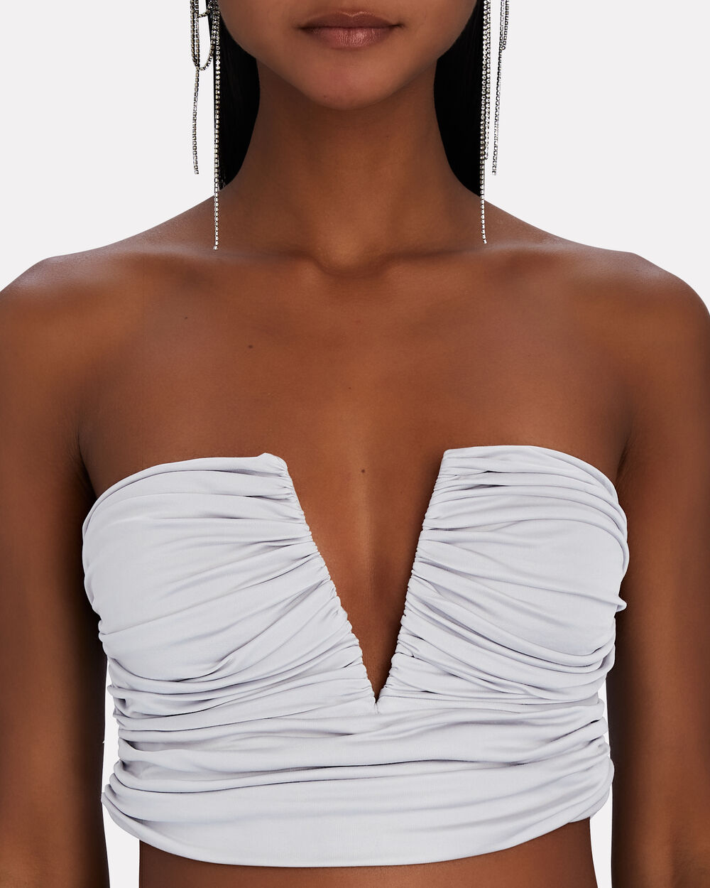 Intermix - Sesis Strapless Ruched Jersey Crop Top -