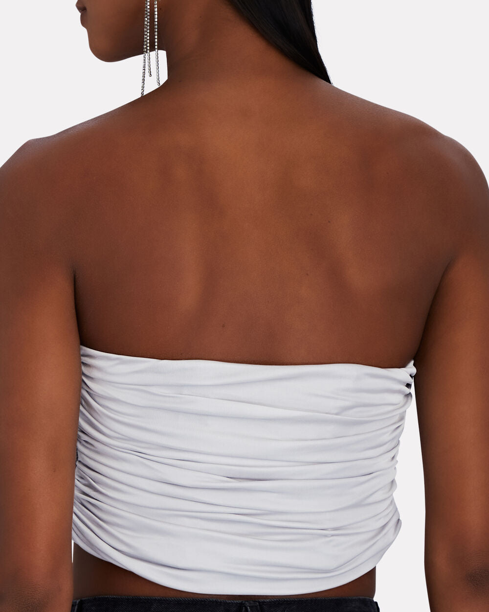 Intermix - Sesis Strapless Ruched Jersey Crop Top -