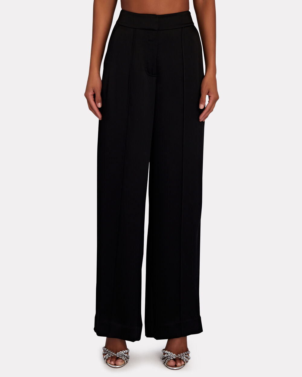 Intermix - Kyra Satin-Crepe Wide-Leg Pants -