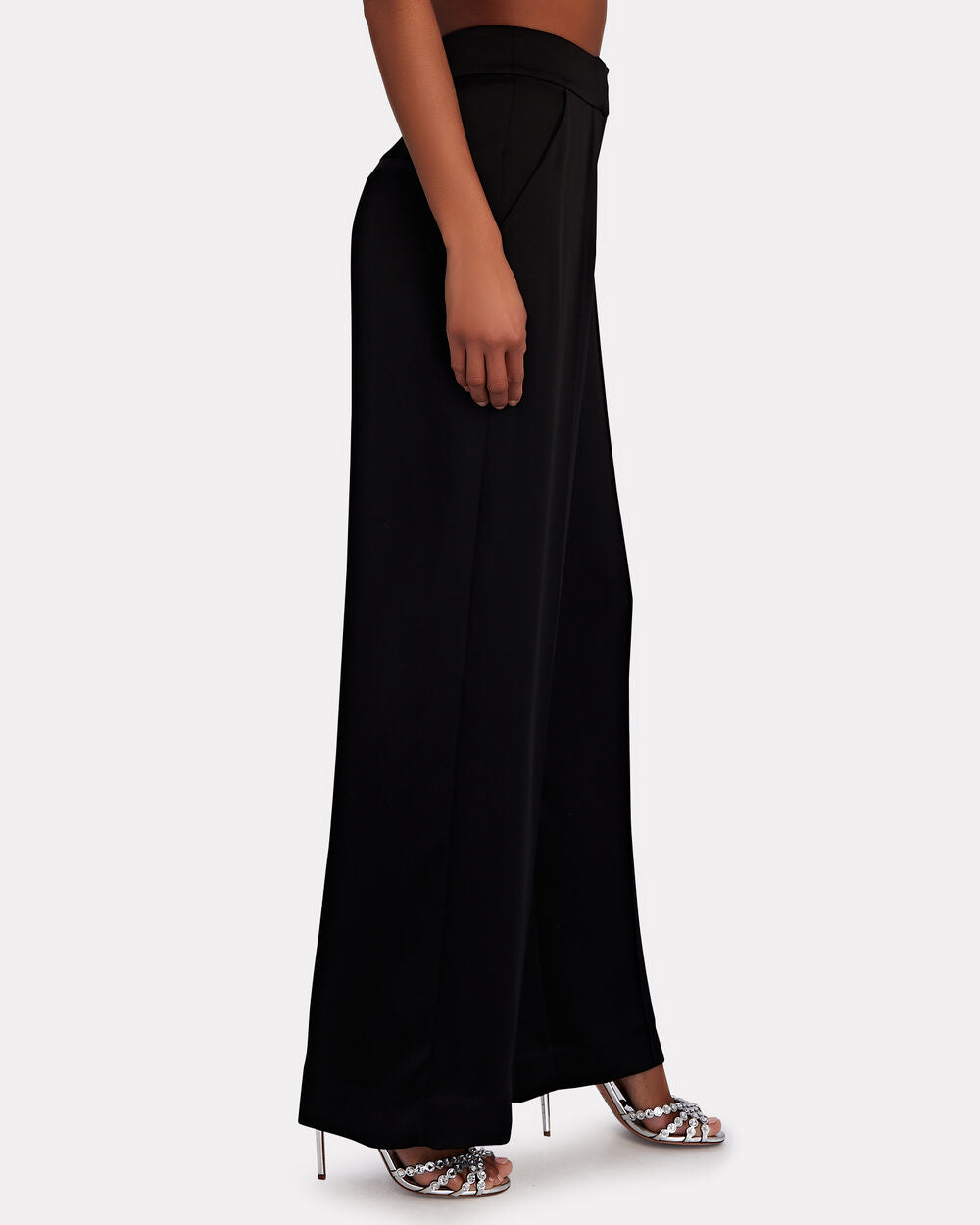 Intermix - Kyra Satin-Crepe Wide-Leg Pants -