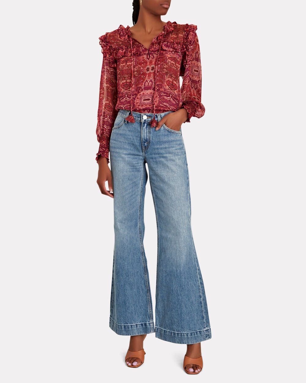 Intermix - 70s Low-Rise Bell Bottom Jeans -