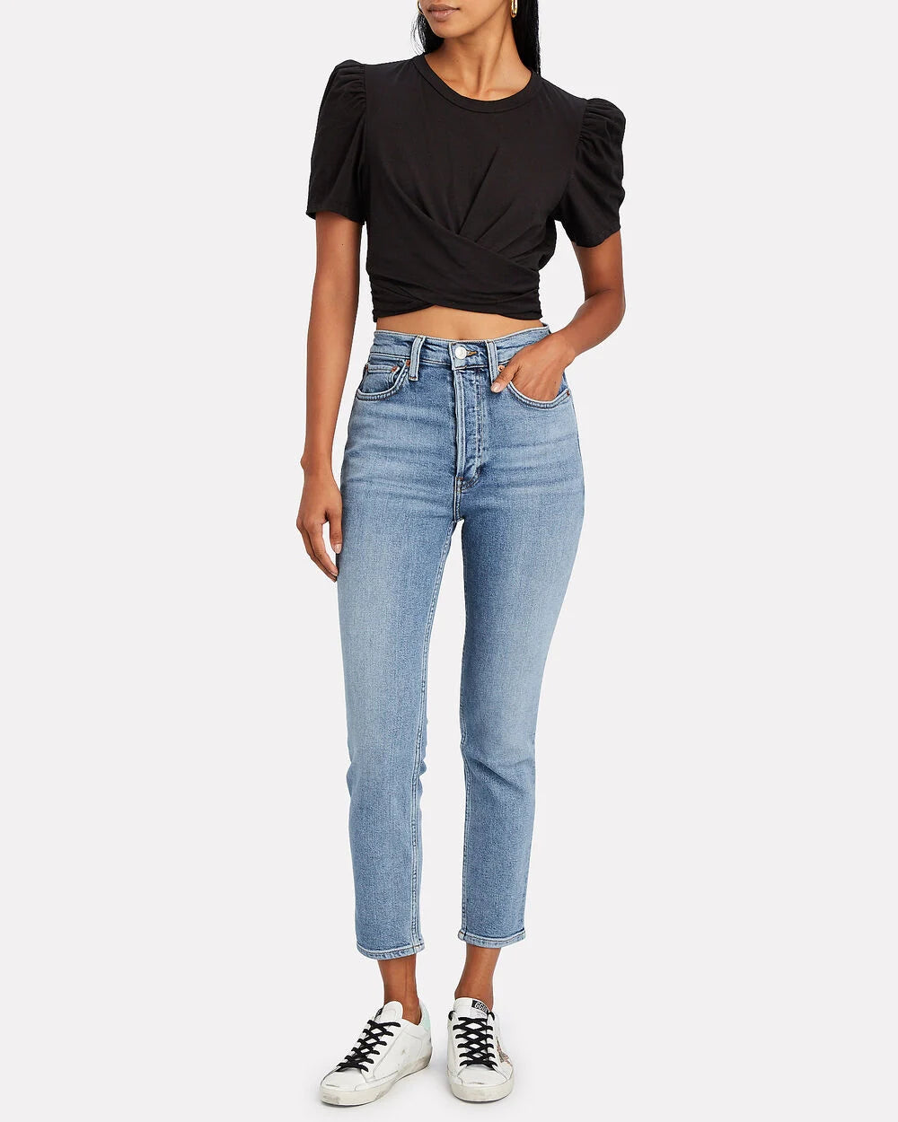 Intermix - High-Rise Ankle Crop Jeans -