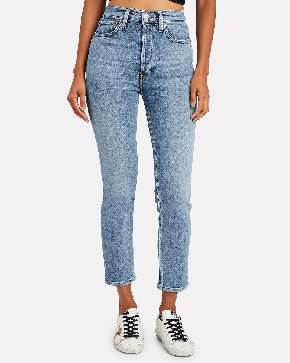 Intermix - High-Rise Ankle Crop Jeans -