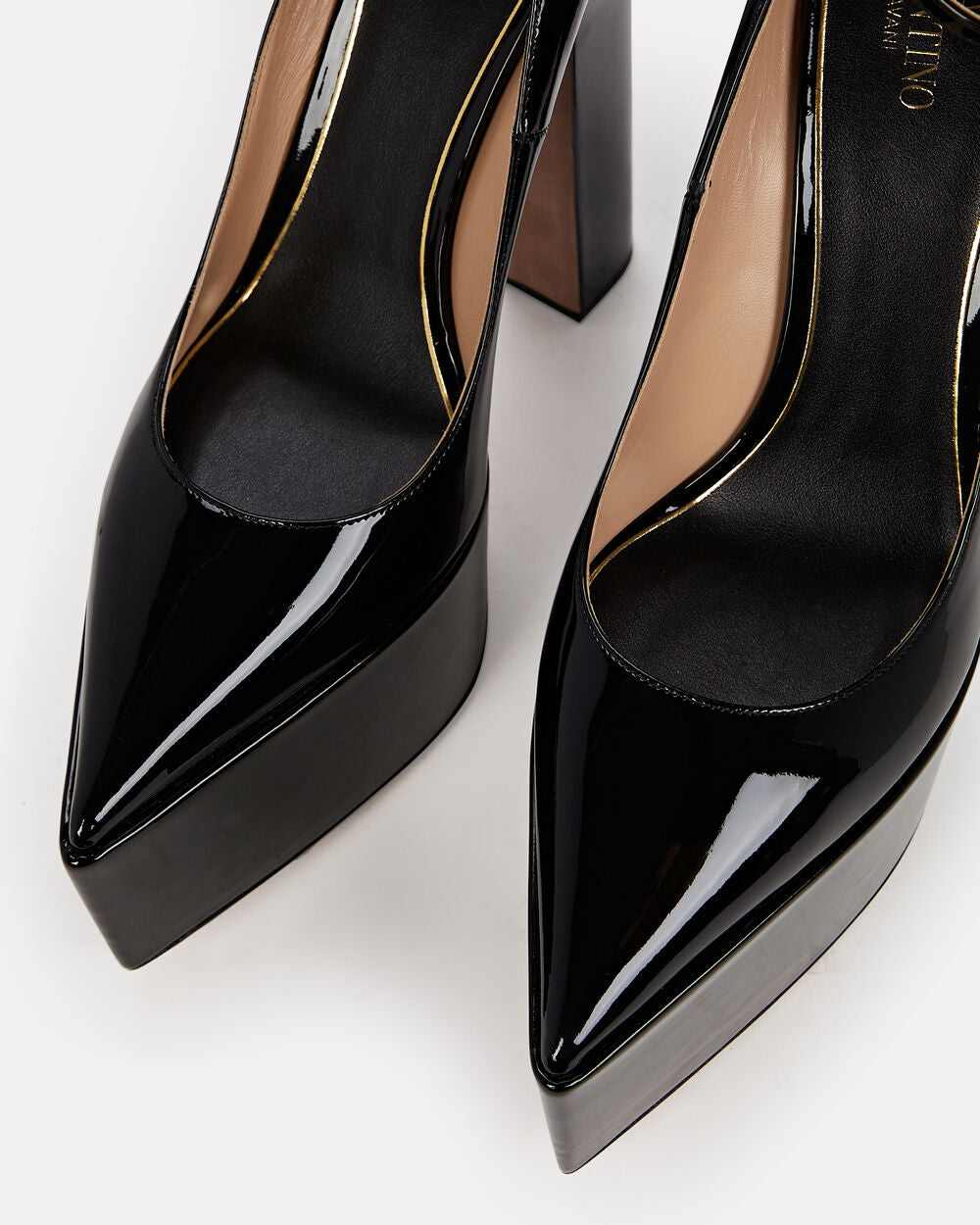 Intermix - Tan-Go Patent Leather Platform Pumps -