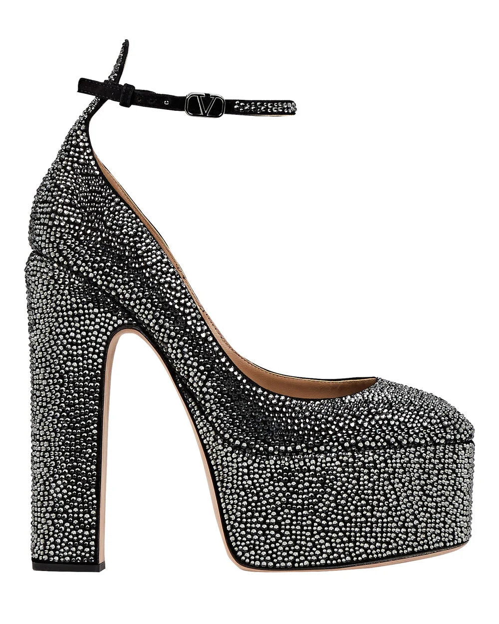 Intermix - Tan-Go Crystal-Embellished Platform Pumps -
