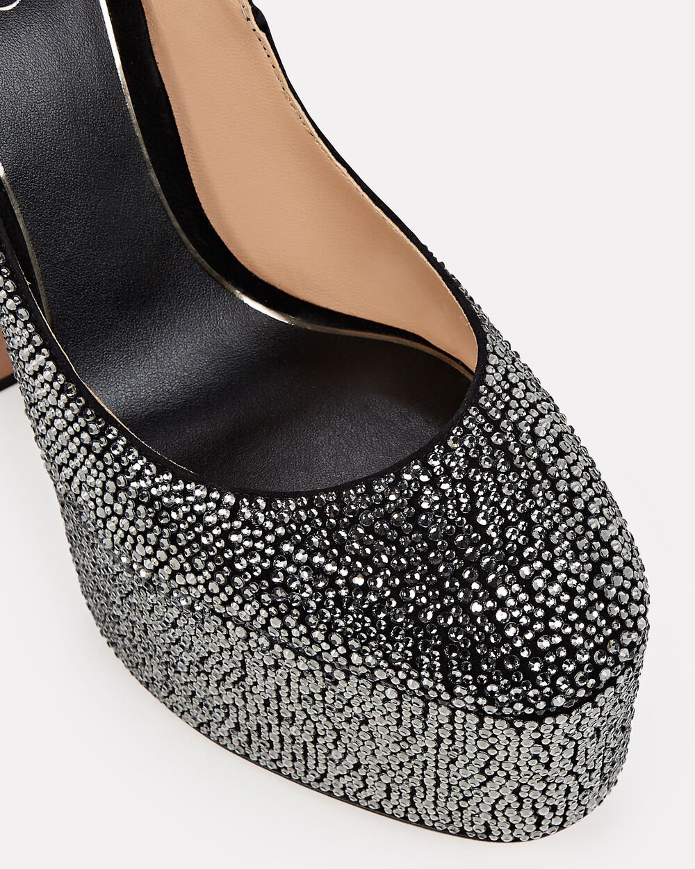 Intermix - Tan-Go Crystal-Embellished Platform Pumps -