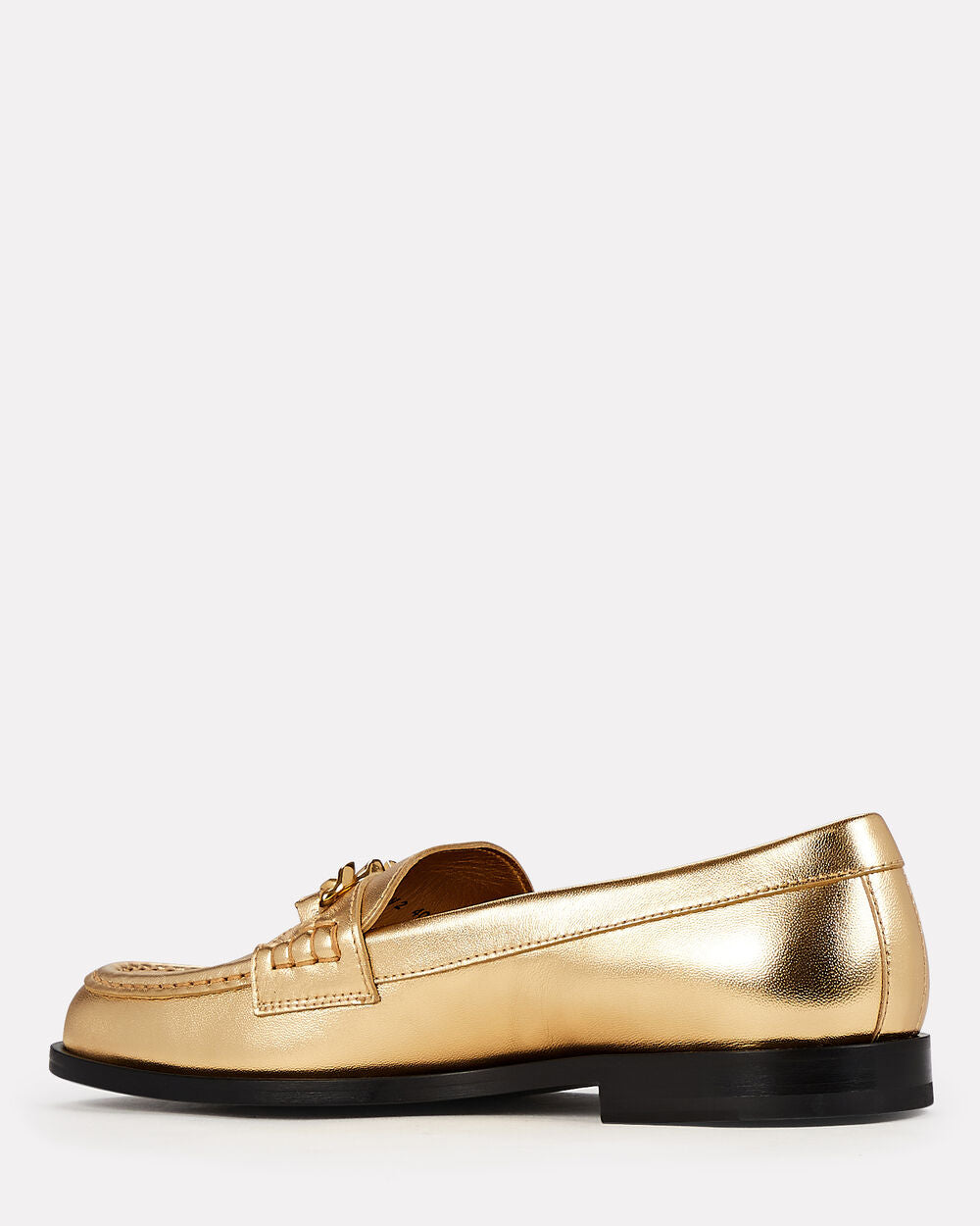 Intermix - Vlogo Chain Metallic Leather Loafers -