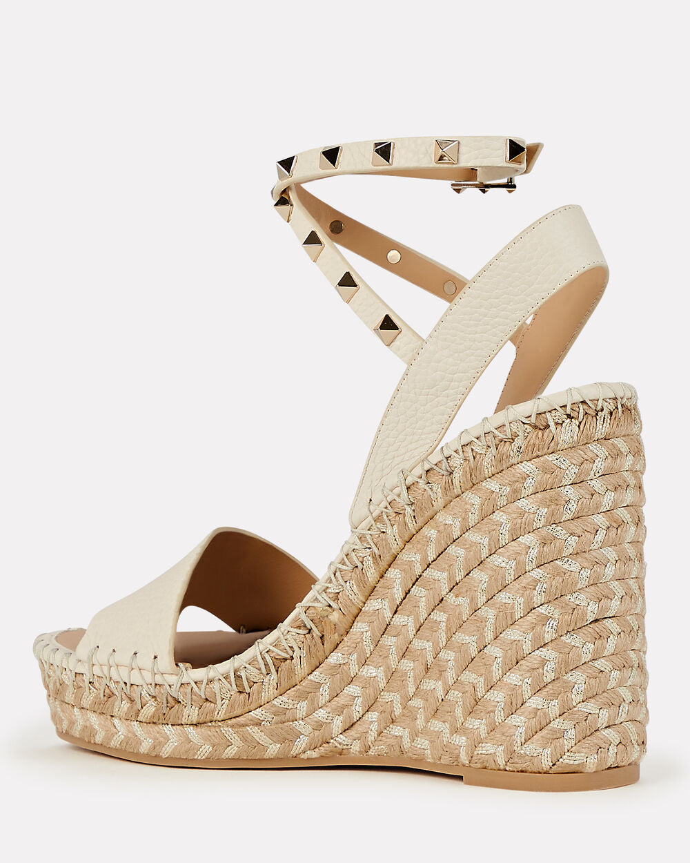 Intermix - Rockstud Espadrille Wedge Sandals -