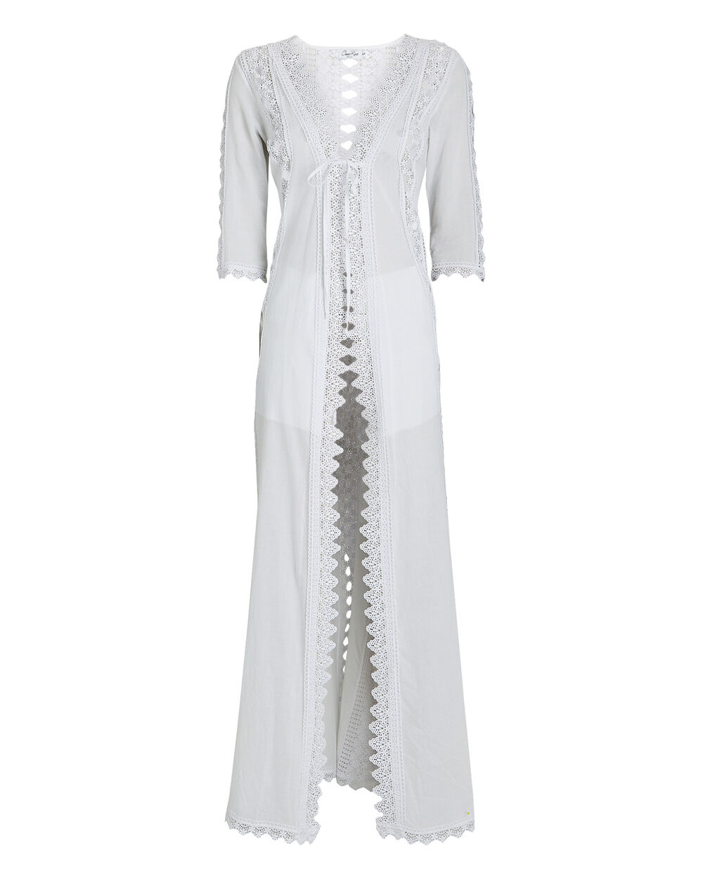 Intermix - Ali Lace-Trimmed Cotton-Blend Kaftan -