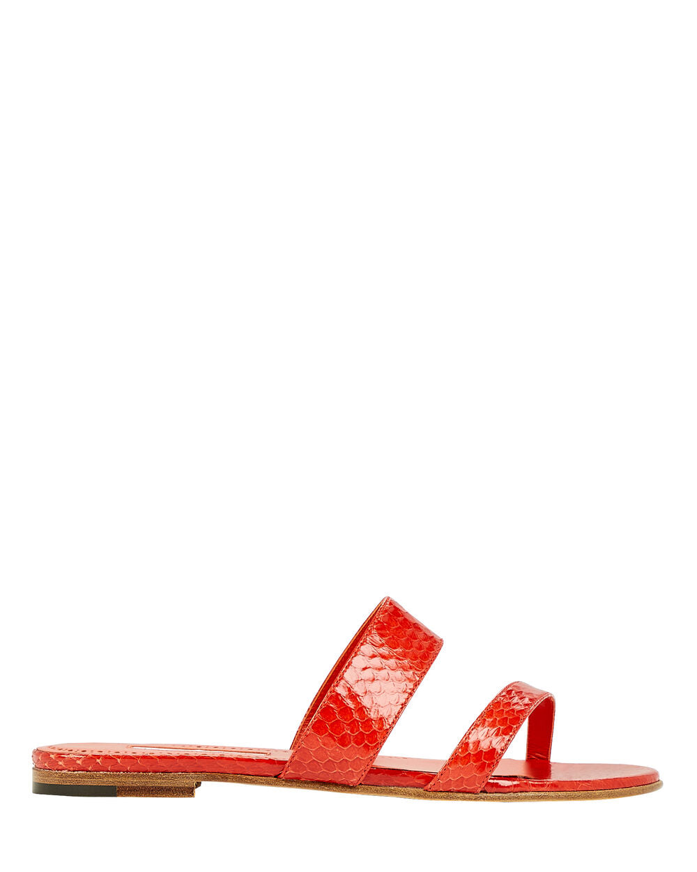 Intermix - Serrato Snake-Embossed Strappy Slide Sandals -