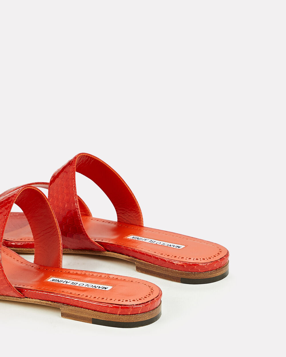 Intermix - Serrato Snake-Embossed Strappy Slide Sandals -