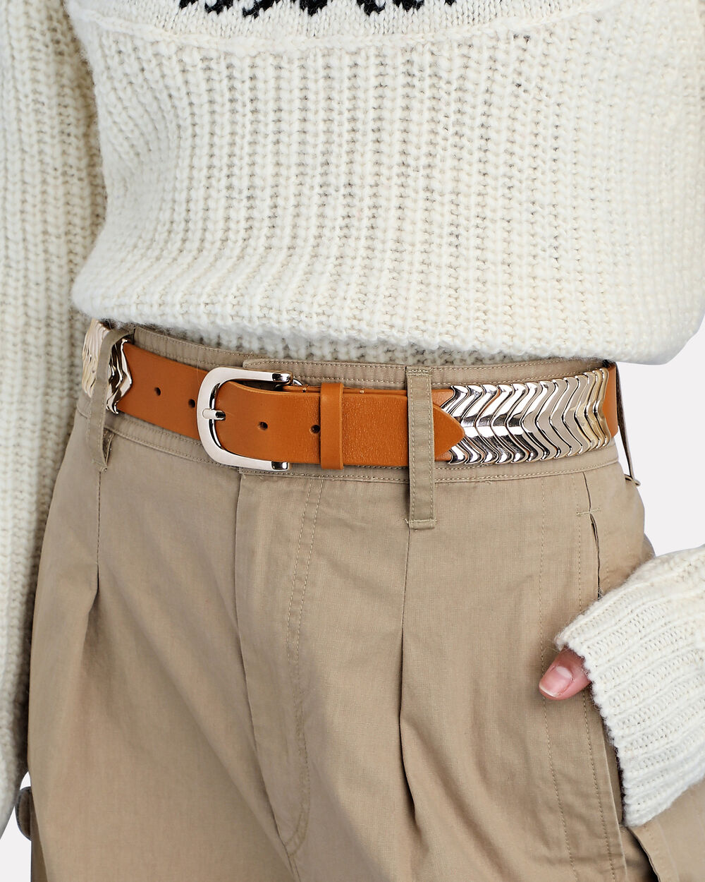 Intermix - Studded Suede Belt -