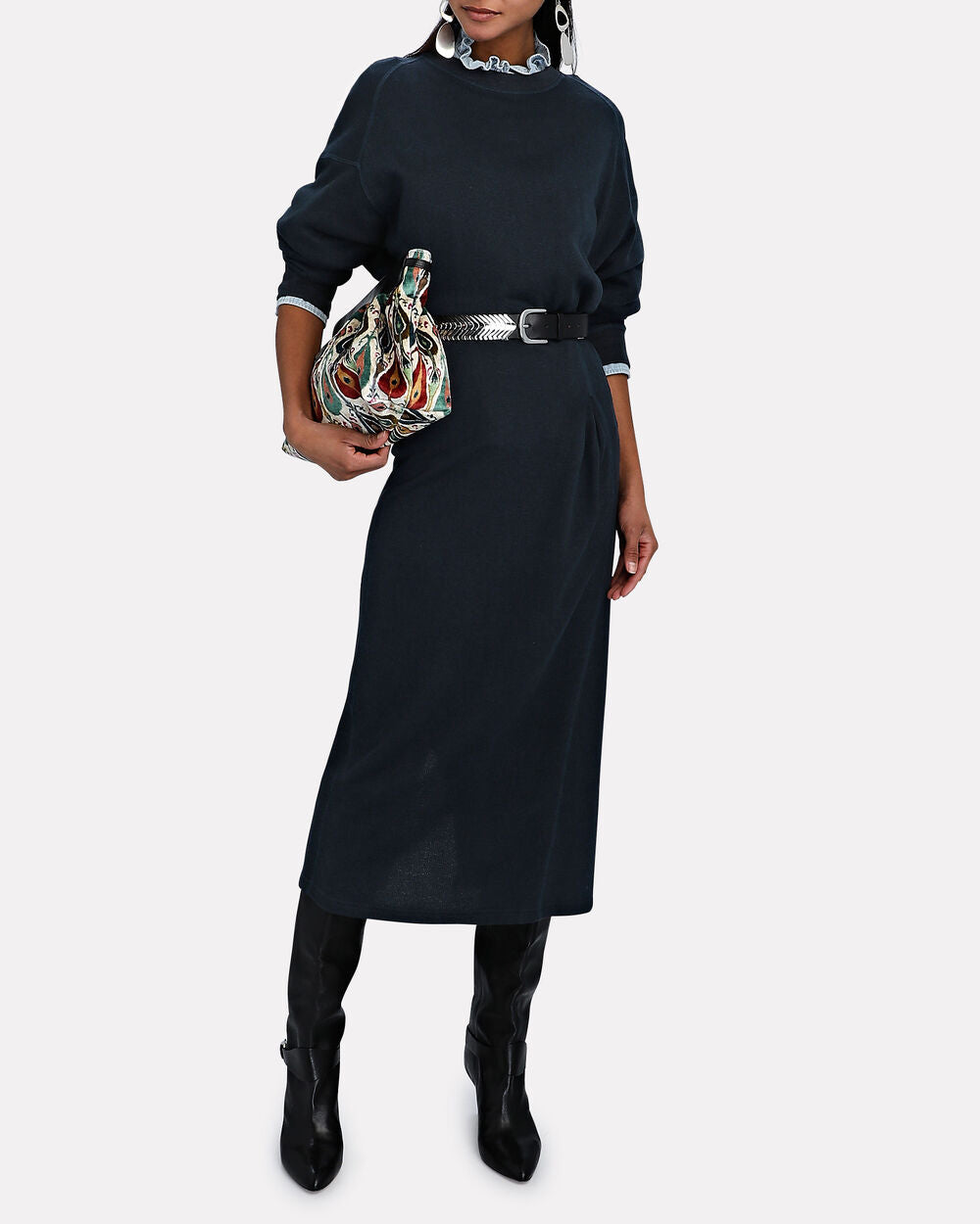 Intermix - Meg Sweatshirt French Terry Midi Dress -
