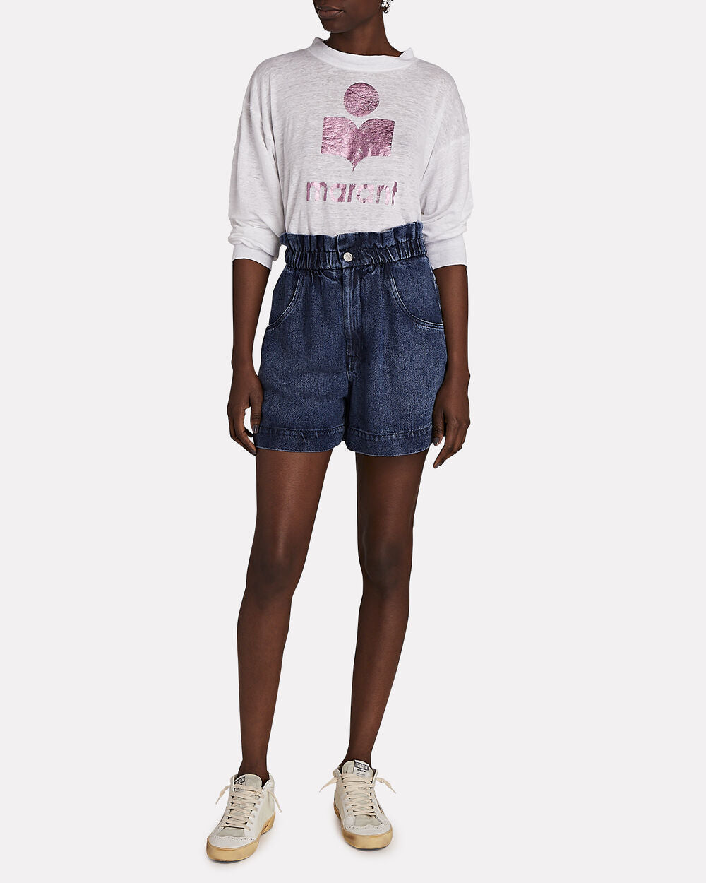 Intermix - Titea Denim Paperbag Shorts -