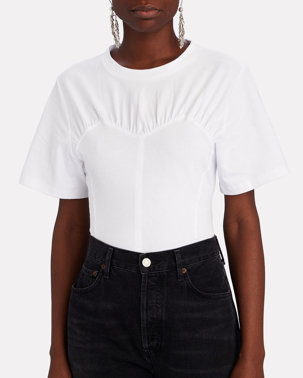 Intermix - Zazie Bustier-Detail Cotton T-Shirt -