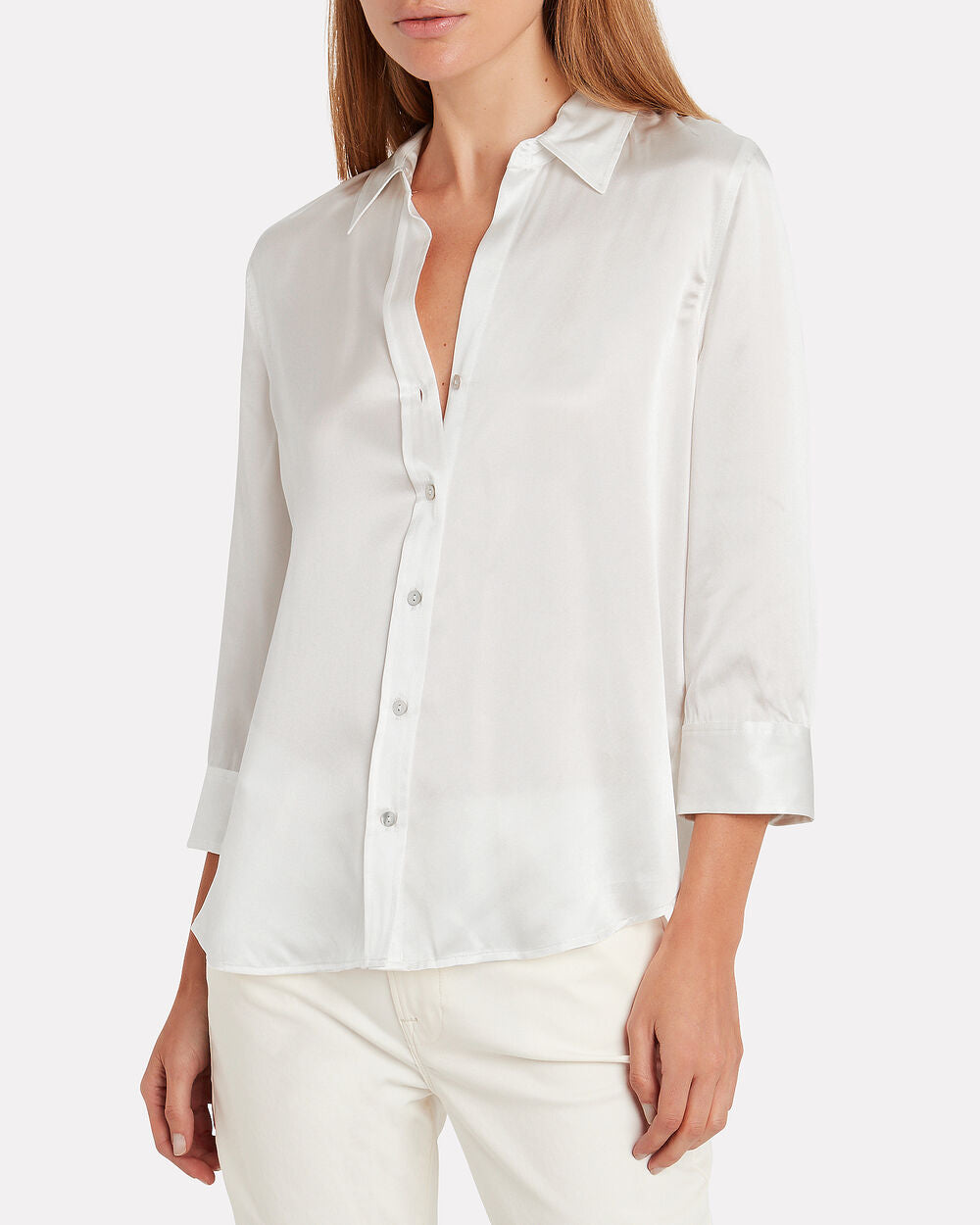 Intermix - Dani Silk Button-Down Shirt -