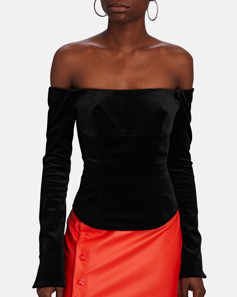 Intermix - Cassie Off-The-Shoulder Velvet Top -