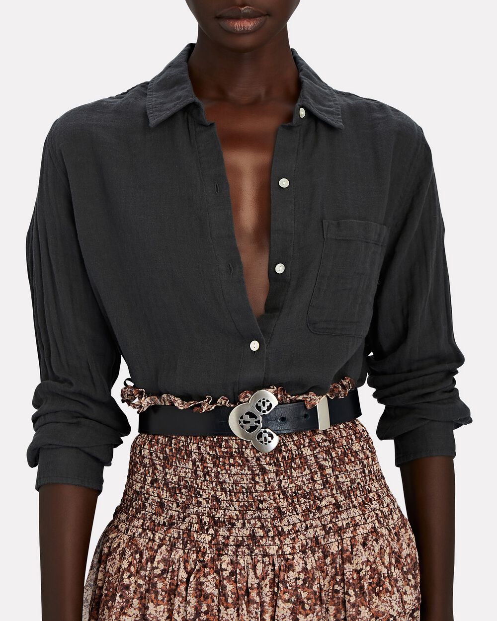 Intermix - Hadley Cotton Gauze Button-Down Shirt -