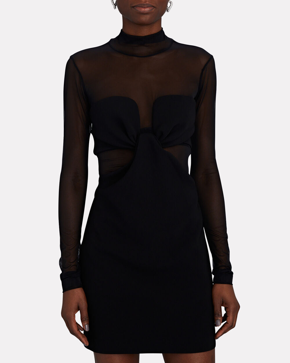 Intermix - Rita Illusion Tulle & Crepe Mini Dress -