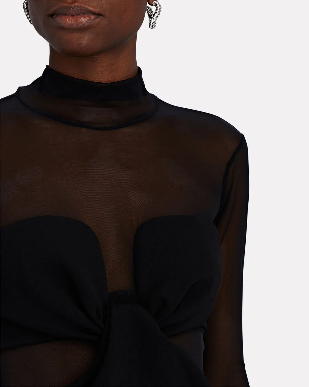 Intermix - Rita Illusion Tulle & Crepe Mini Dress -