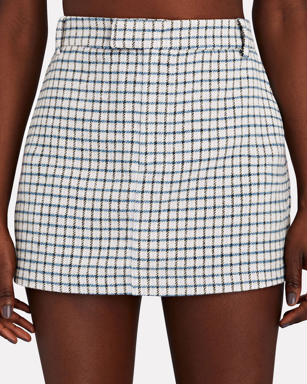 Intermix - Prim Brushed Checked Mini Skirt -