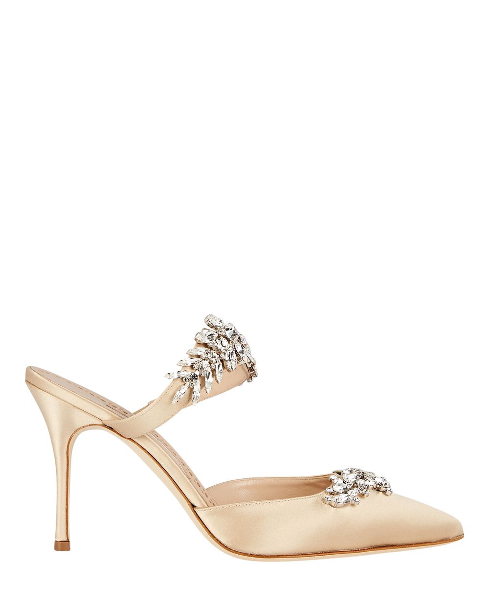 Intermix - Lurum Crystal-Embellished Satin Mules -