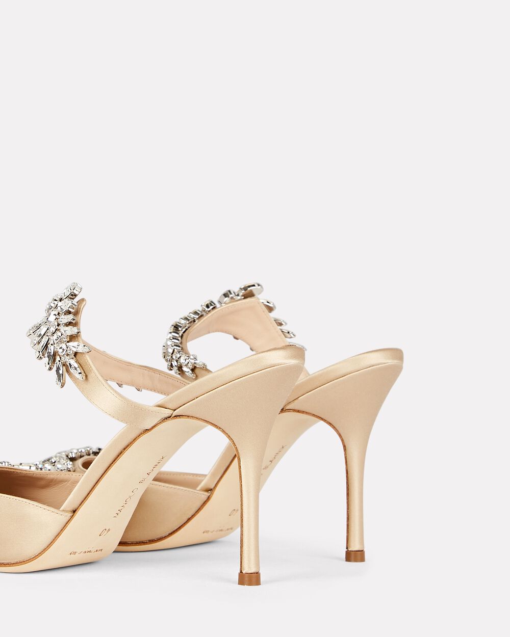 Intermix - Lurum Crystal-Embellished Satin Mules -