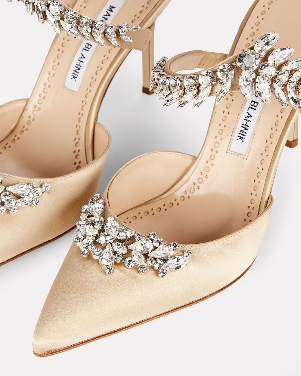 Intermix - Lurum Crystal-Embellished Satin Mules -