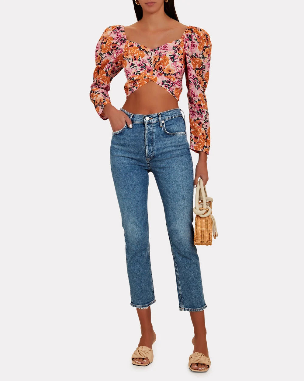 Intermix - Riley High-Rise Cropped Organic Jeans -