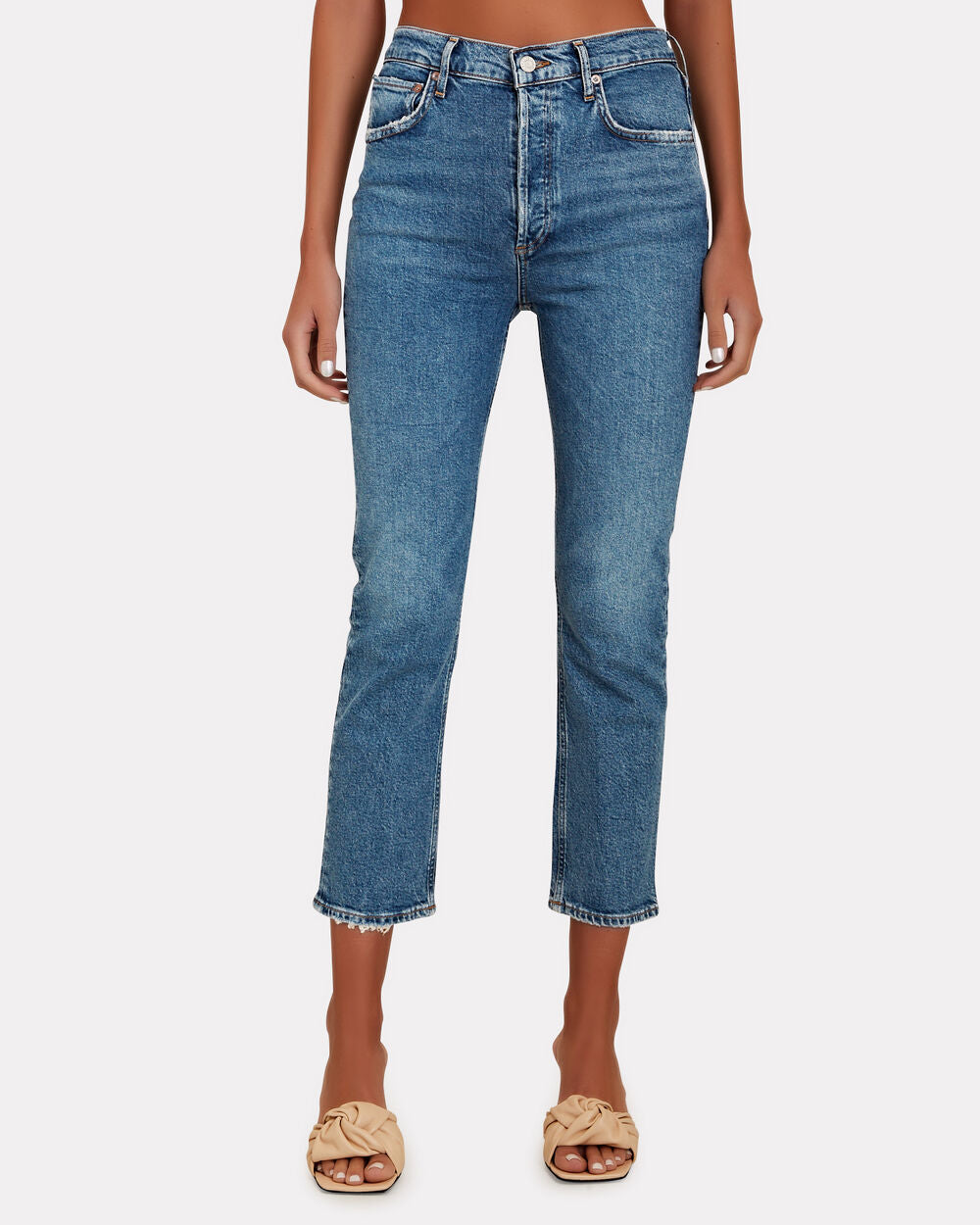 Intermix - Riley High-Rise Cropped Organic Jeans -