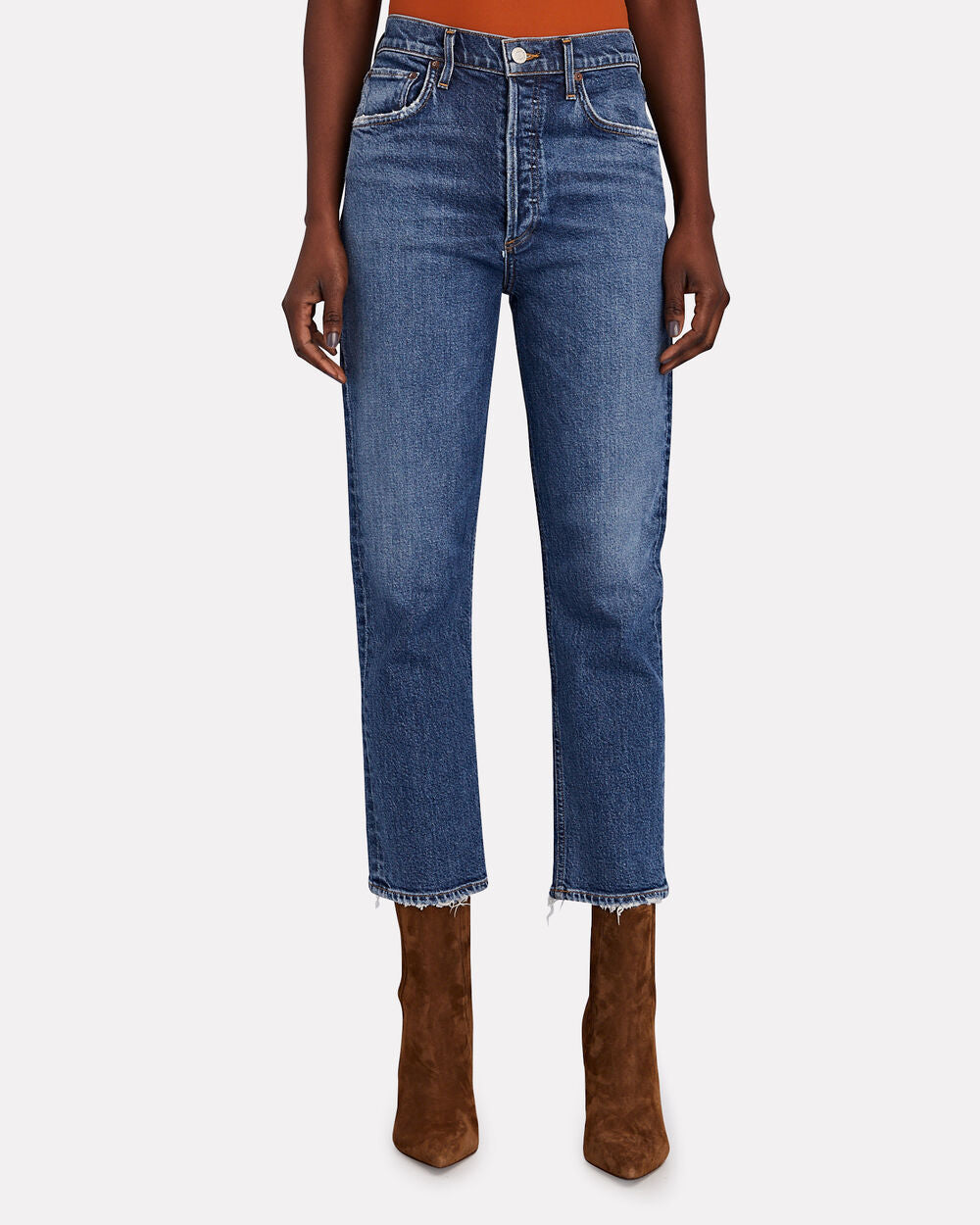Intermix - 90's Pinch Waist High-Rise Straight Jeans -