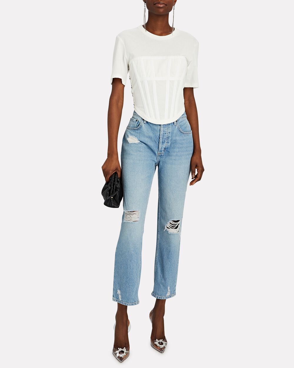 Intermix - Crewneck Corset T-Shirt -