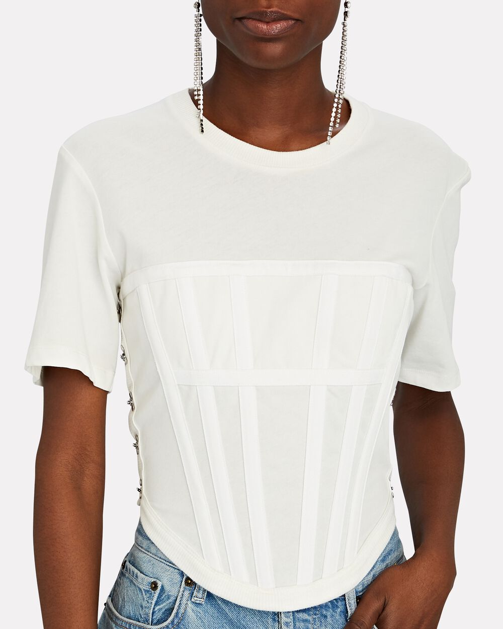 Boxy T-Shirt With Corset Panel