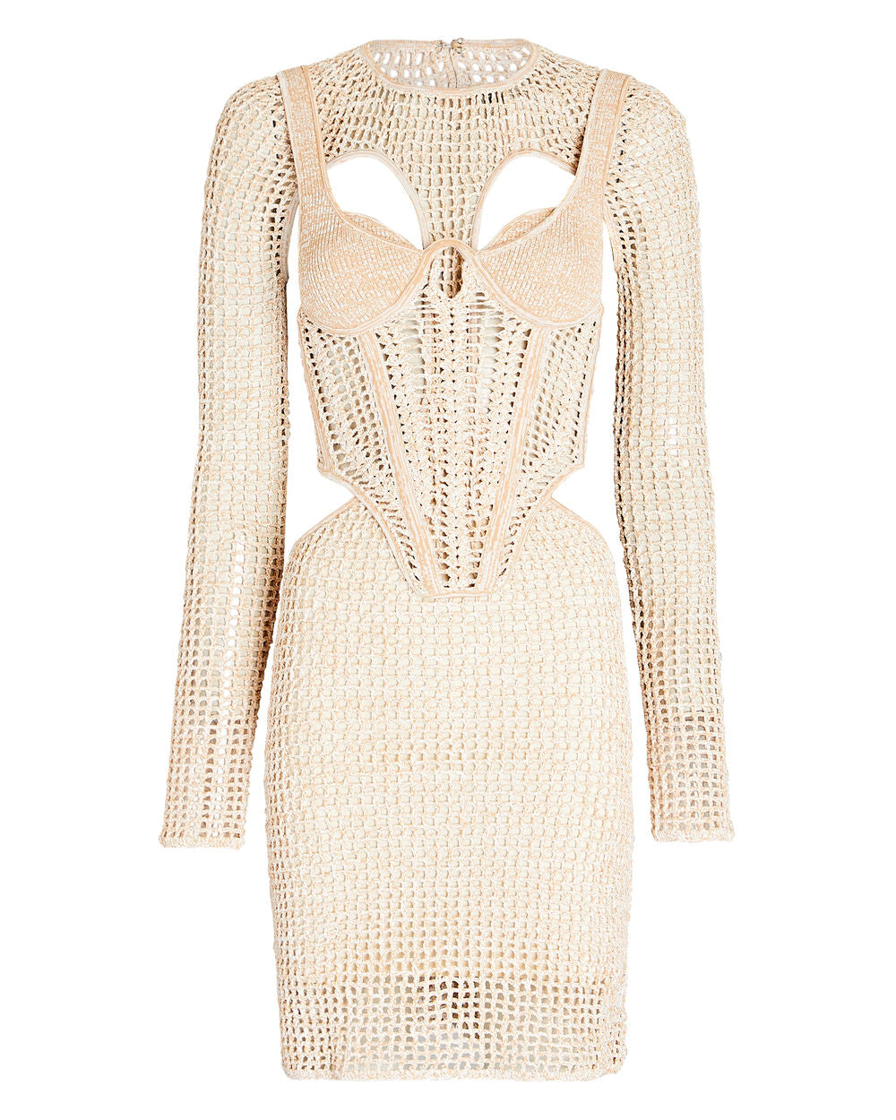 Intermix - Layered Crocheted Corset Mini Dress -