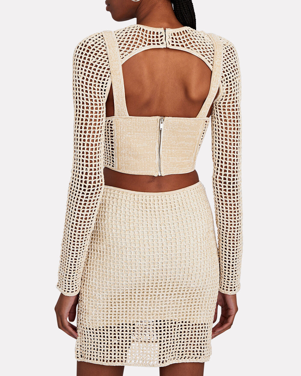 Intermix - Layered Crocheted Corset Mini Dress -