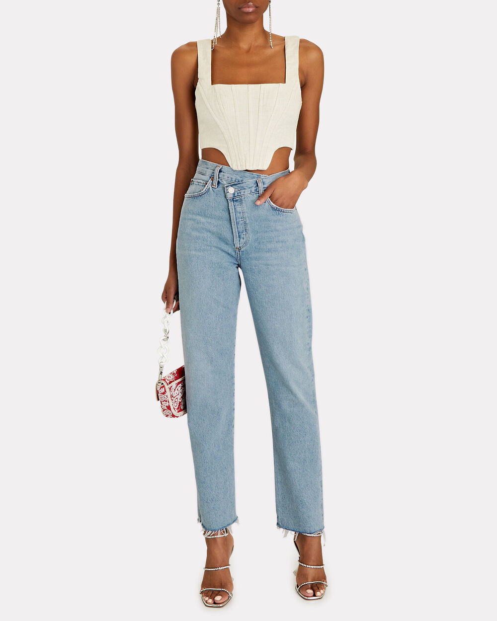 Intermix - Criss Cross Straight-Leg Jeans -