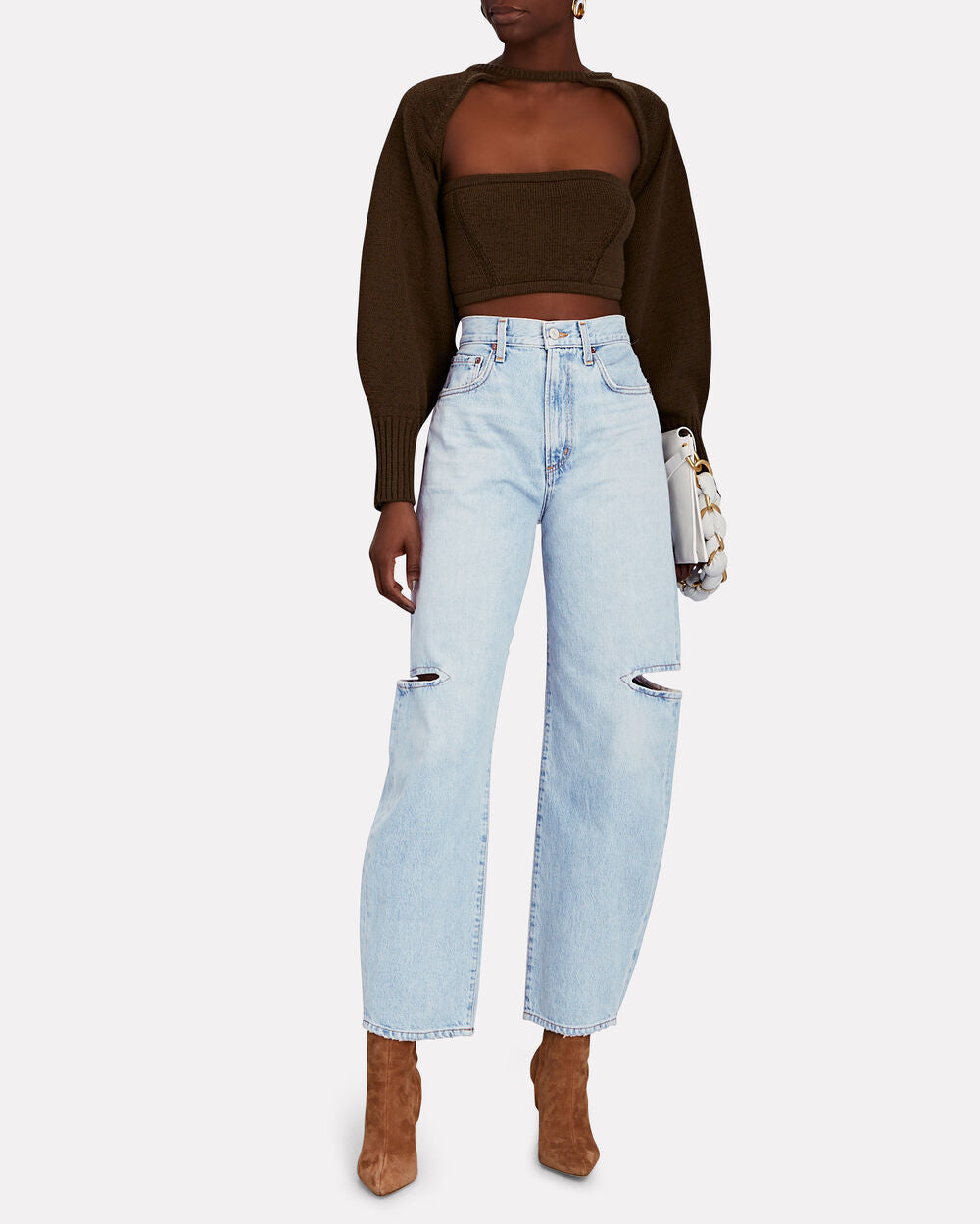Intermix - Sanna Cut-Out Organic Curved-Leg Jeans -