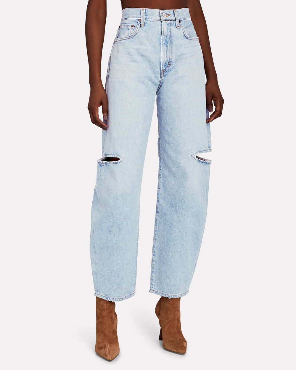 Intermix - Sanna Cut-Out Organic Curved-Leg Jeans -