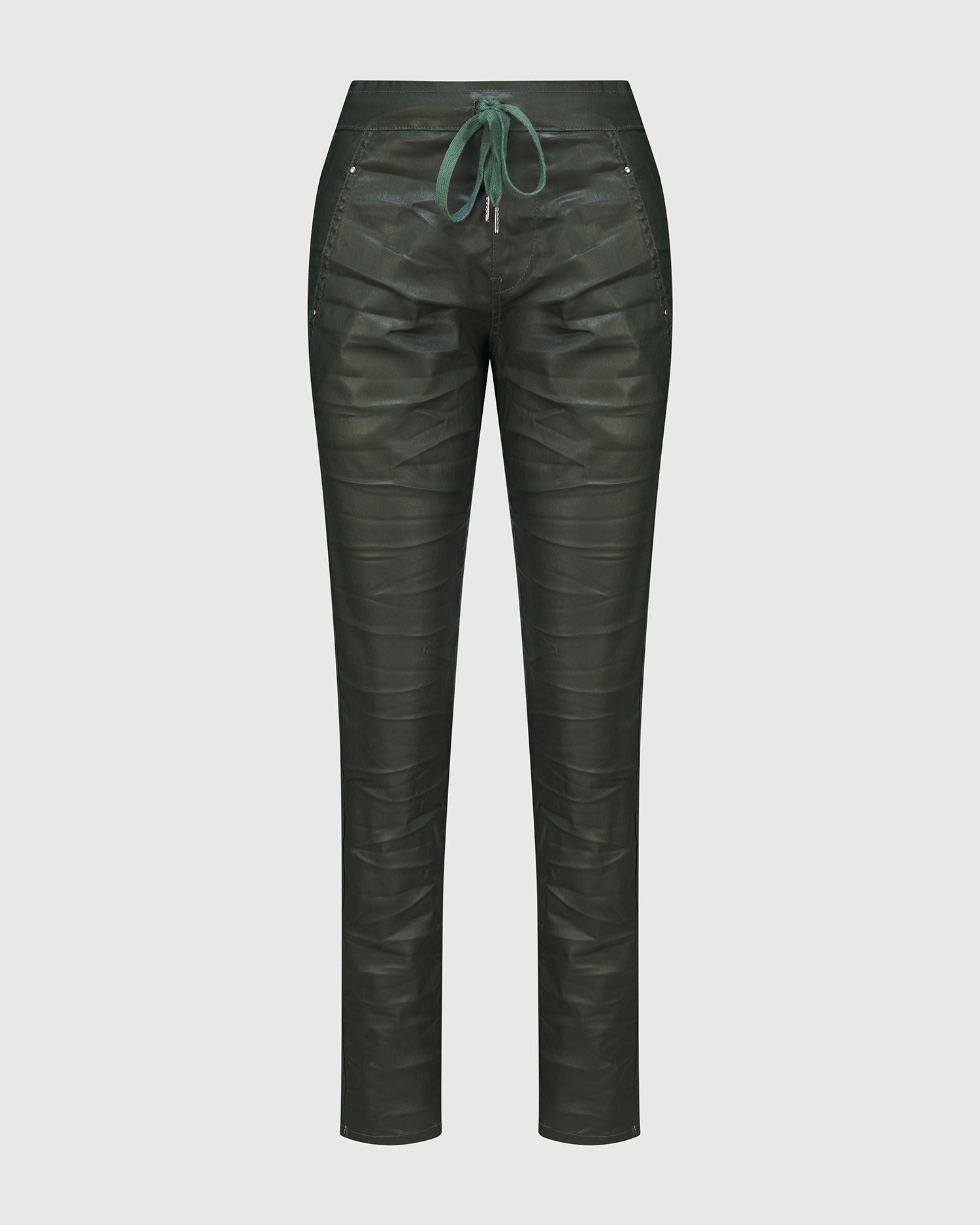 Intermix - Coated Iconic Stretch Jeans, Forest -