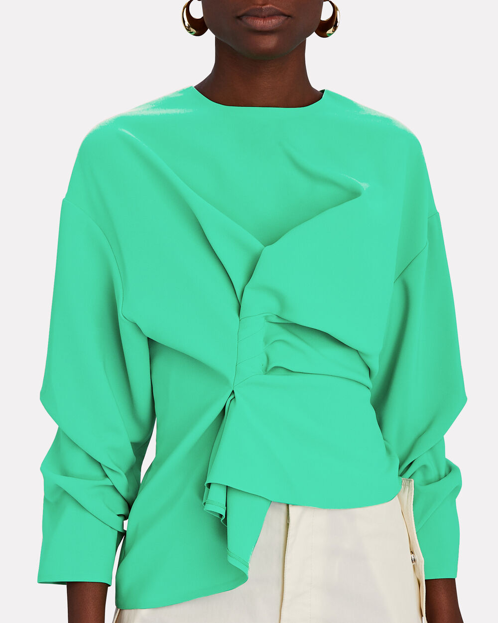Intermix - Gathered Crepe Blouse -