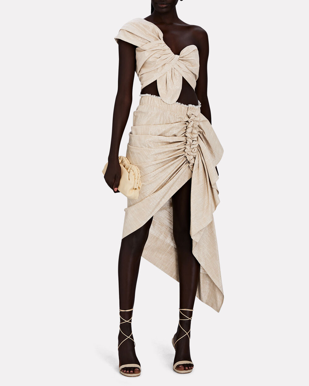 Intermix - Sol Knotted One-Shoulder Crop Top -
