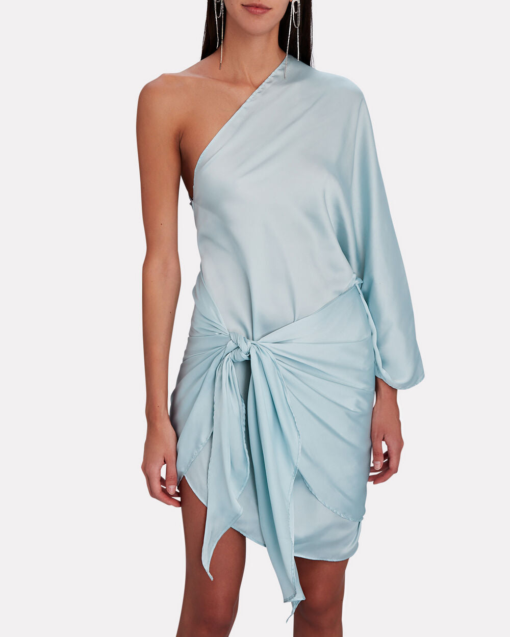 Cabana One-Shoulder Satin Mini Dress