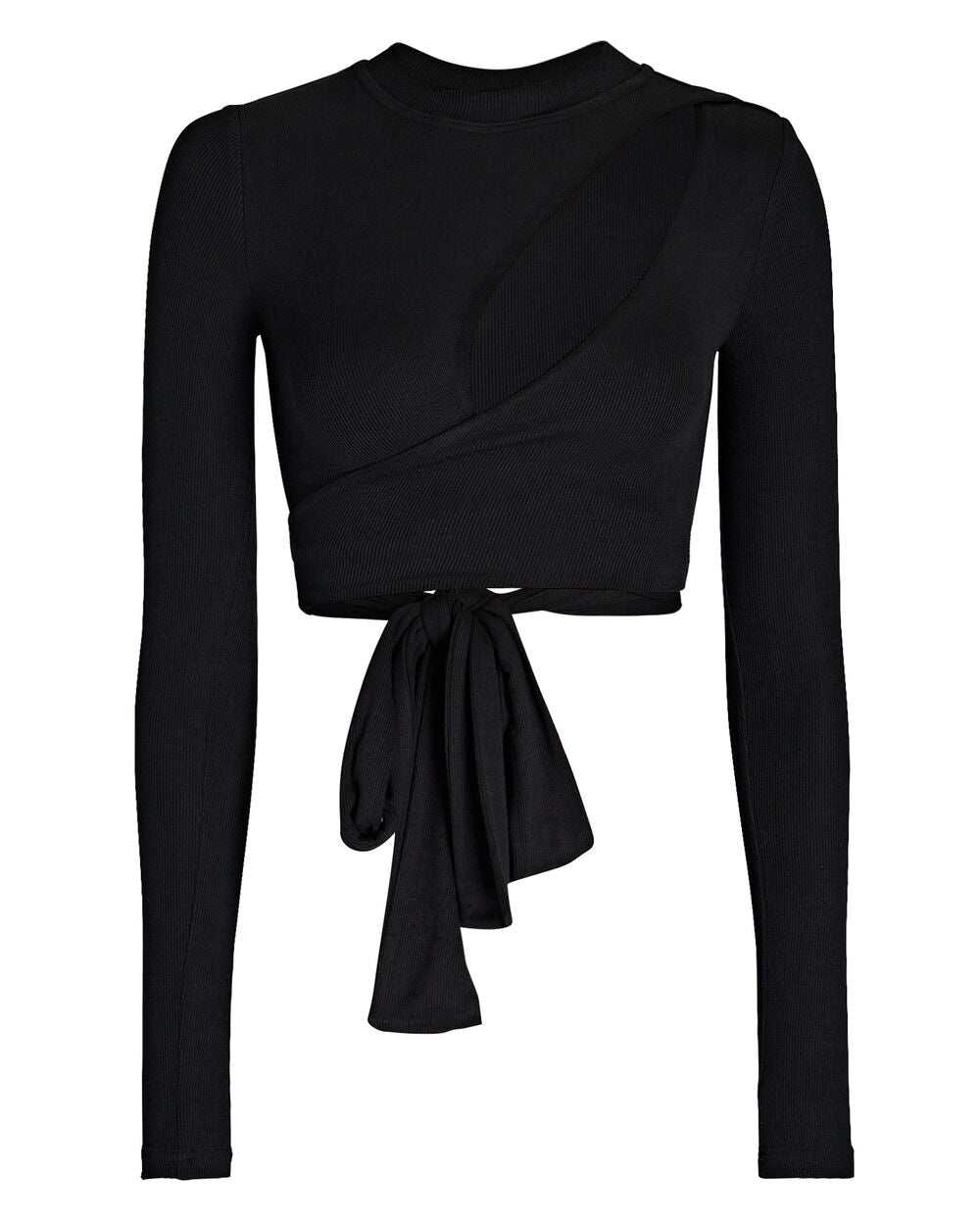 Intermix - Cut-Out Ribbed Knit Cropped Top -