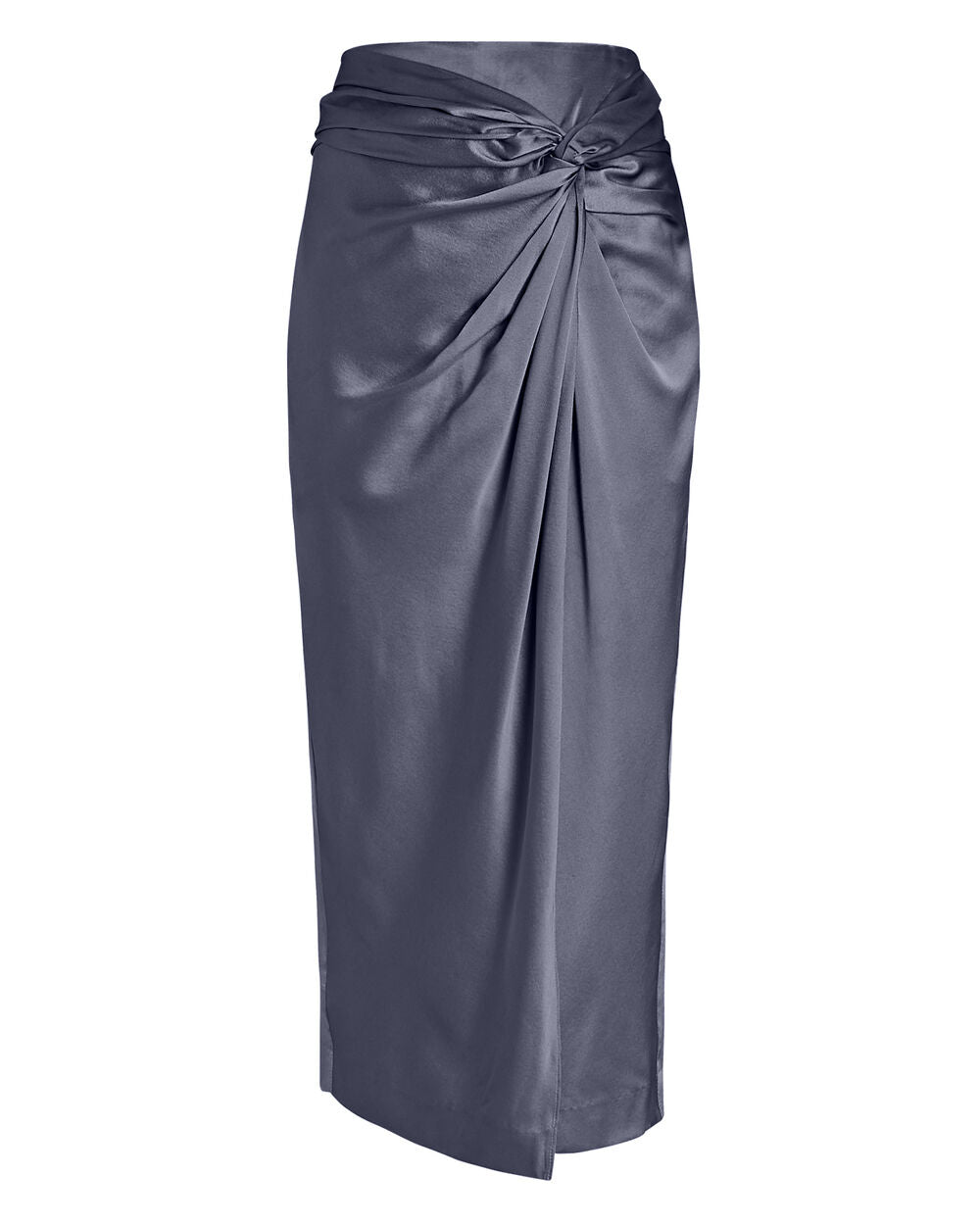 Intermix - Maxine Ruched Silk Midi Skirt -