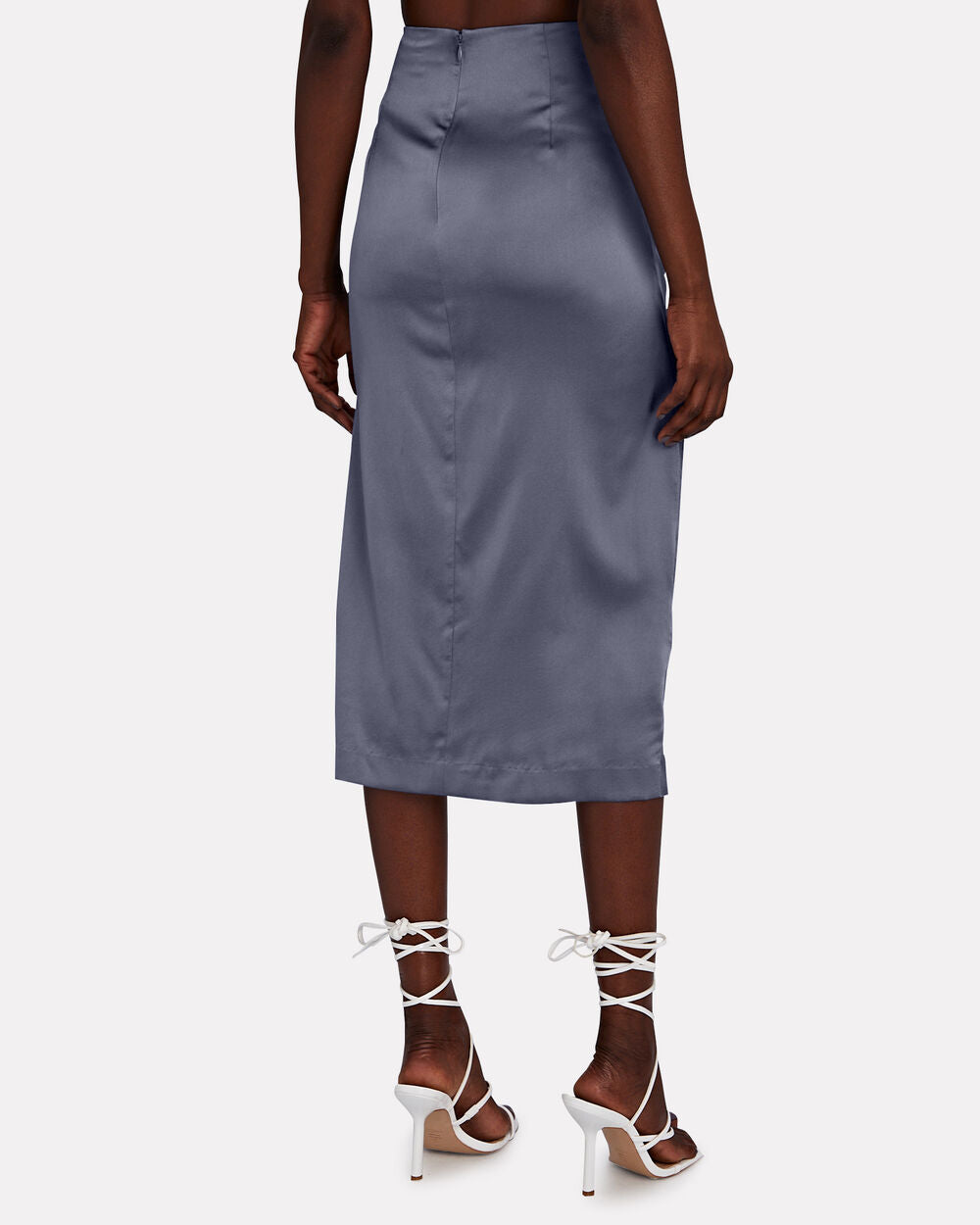 Intermix - Maxine Ruched Silk Midi Skirt -
